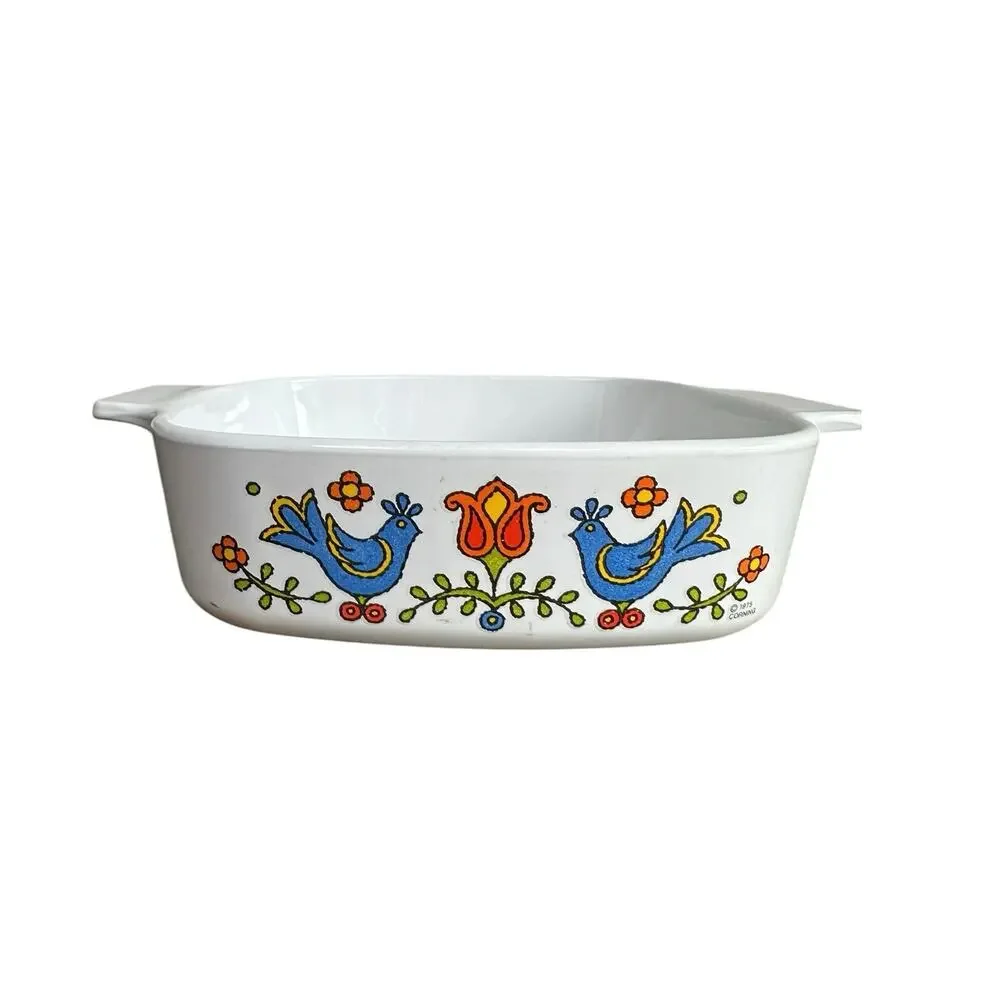 Vintage Corning Ware A-1-B Country Festival 1 Quart Casserole Dish No Lid